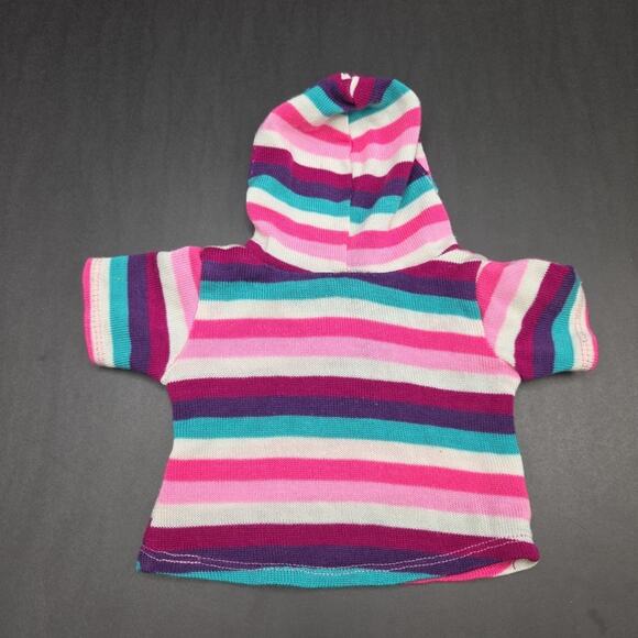 Build a Bear Striped Hoodie Pink Teal Purple Sweater Pullover Jumper - Picture 4 of 5